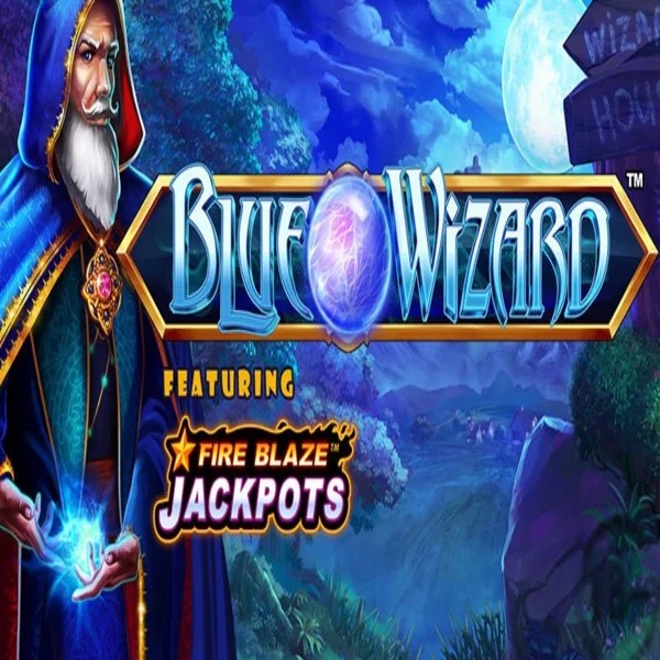 Blue Wizard Fire Blaze Jackpots by Rarestone Gaming, showcased at spinoloc.com – game logo
