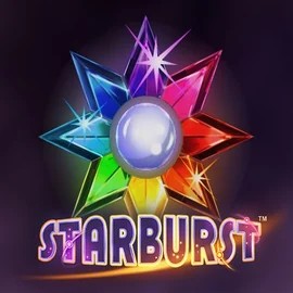 Starburst slot logo by NetEnt at Spinoloco Casino