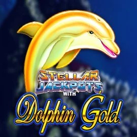 Dolphin Gold with Stellar Jackpots slot visual from Lightning Box Game available on spinoloc.com