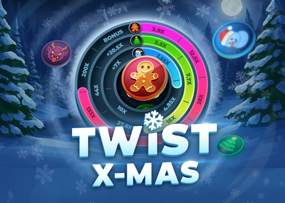 Twist X-mas slot logo by InOut at Spinoloco Casino
